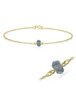 Gold Plated Labradorite Silver Bracelet BRS-421-GP